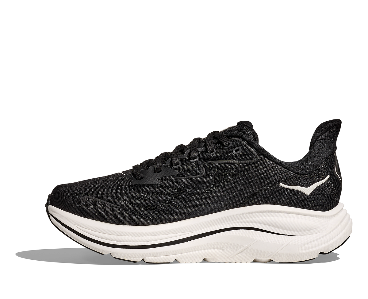 HOKA Men's Clifton 10 - BLACK / WHITE (Wide)