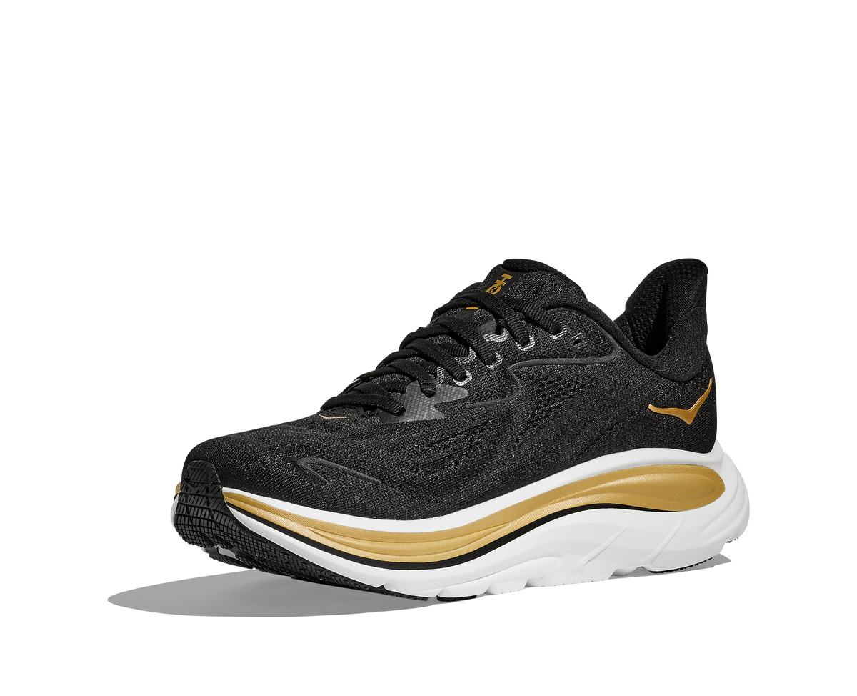 HOKA Women's Clifton 10 - BLACK / GOLD