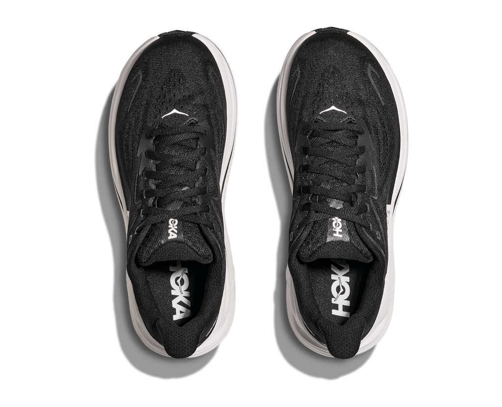 HOKA Women's Clifton 10 - BLACK / WHITE (Wide)
