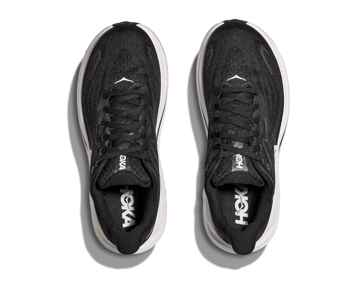 HOKA Women's Clifton 10 - BLACK / WHITE (Wide)