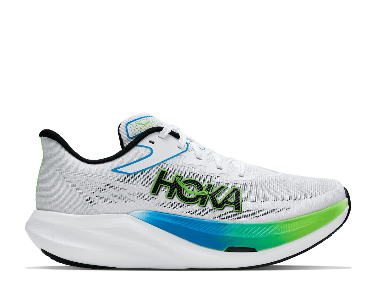 HOKA Unisex Rocket X 3 - FROST / ELECTRIC LIME