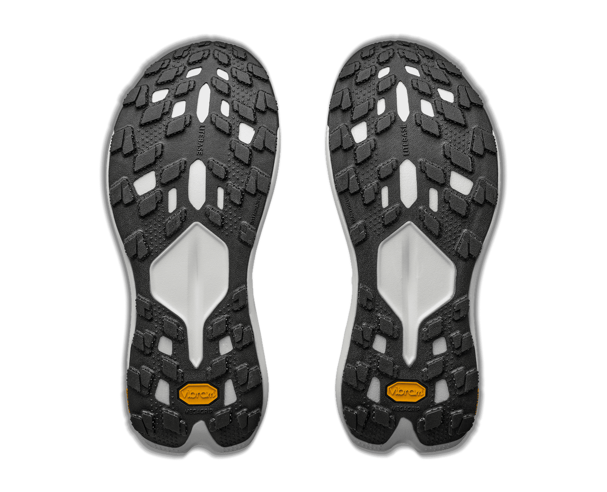 HOKA Men's Tecton X 4 - FROST / NEON TANGERINE