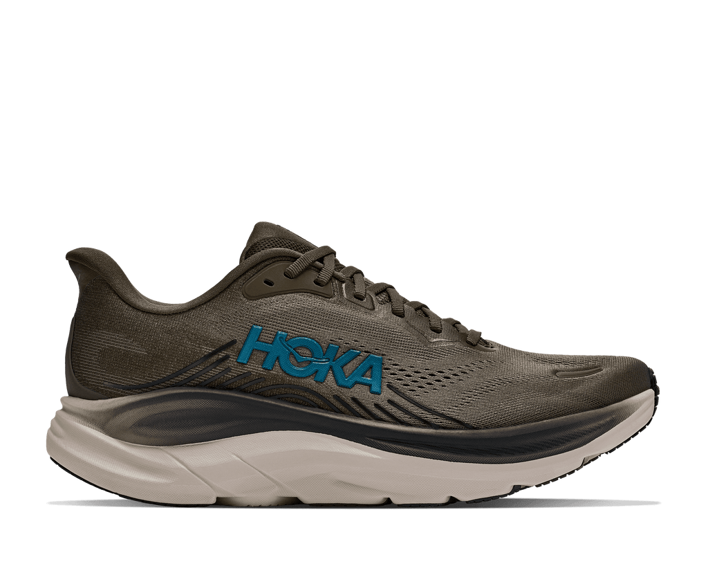 HOKA Men's Clifton 11 - ANTIQUE OLIVE / RIVER ROCK GREY (Wide)